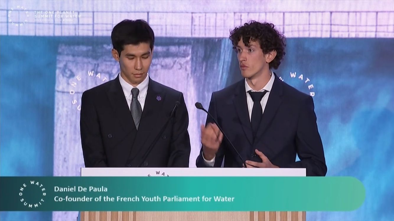 Co-fondateur du Parlement Français des Jeunes pour l'Eau au One Water Summit